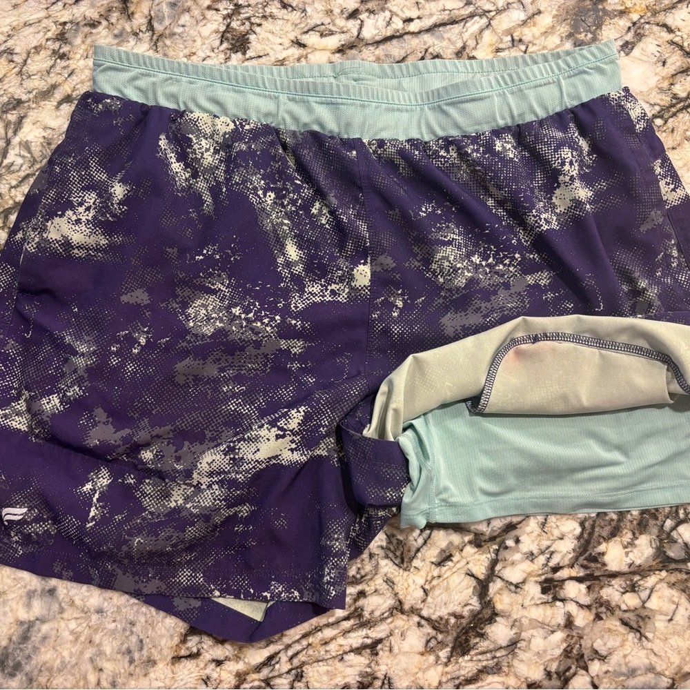 Fabletics « The Fundamental II » with 5in seam, lined (Purple and Mint)